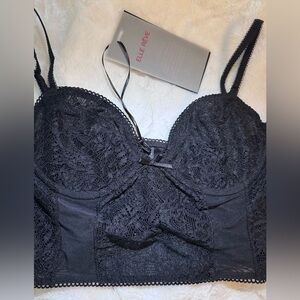 Elle Reve Kiss Corset‎ Top Black NWT Size XL